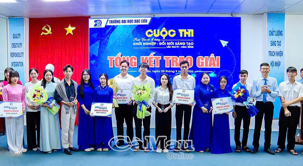 SINH VIÊN NGÀNH BẢO VỆ THỰC VẬT - KHOA NÔNG NGHIỆP VÀ THỦY SẢN ĐẠT GIẢI KHUYẾN KHÍCH TẠI CUỘC THI “SINH VIÊN VỚI Ý TƯỞNG KHỞI NGHIỆP, ĐỔI MỚI SÁNG TẠO” LẦN IV, NĂM 2026